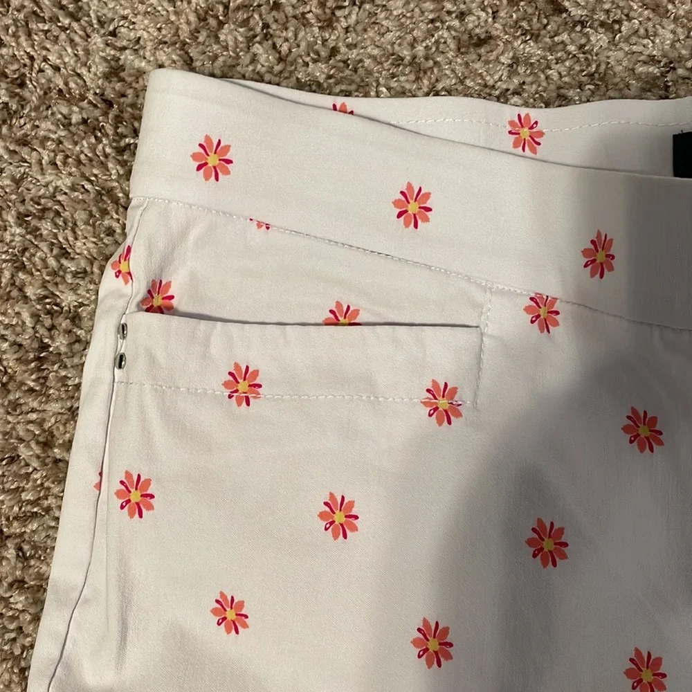 Verve Pink Floral Stretch Ankle Length Pants/leggings - Picture 3 of 3